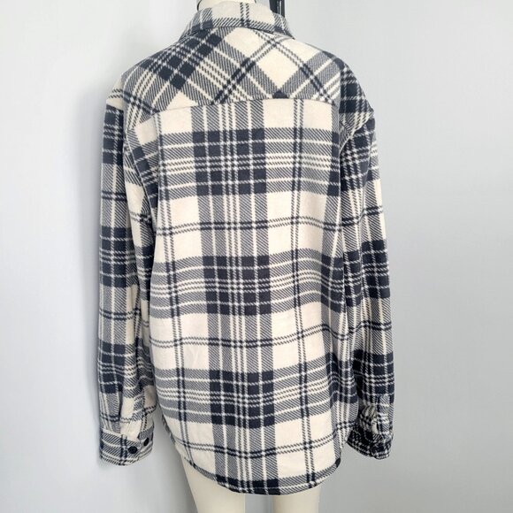 Telluride Sherpa Lined Plaid Flannel Shacket Jacket Cozy Cabincore Layer - Picture 3 of 10